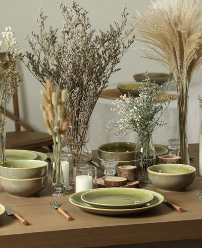 Stone Lain Riley 12pc Dinnerware Set In Green