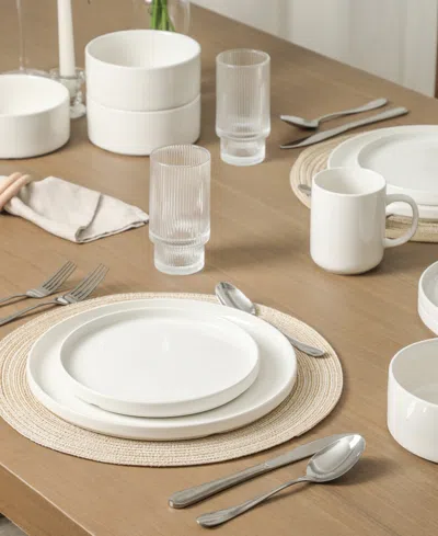 Stone Lain Dining Essential Kit 40-piece Dinnerware Set, Service For 4 In White