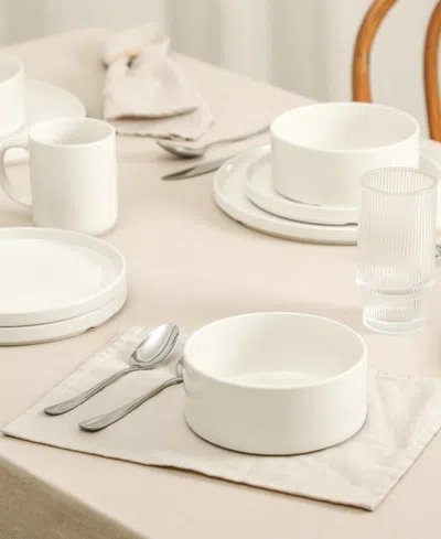 Stone Lain Dining Essential Kit 40-piece Dinnerware Set, Service For 4 In White
