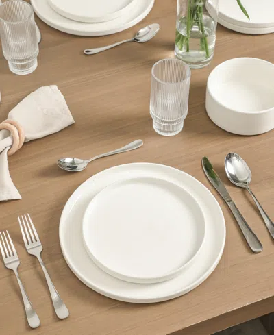 Stone Lain Dining Essential Kit 40-piece Dinnerware Set, Service For 4 In White