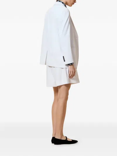 Rrd Single-breasted Notched-lapels Blazer In White