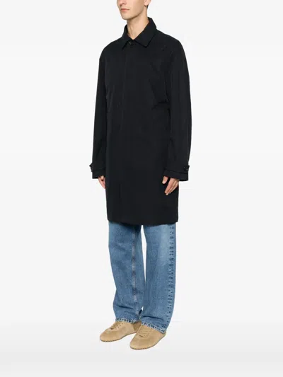 Ps By Paul Smith Showerproof Button-front Coat In Blue