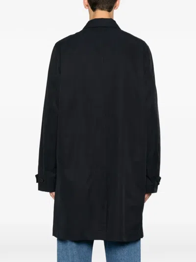 Ps By Paul Smith Showerproof Button-front Coat In Blue