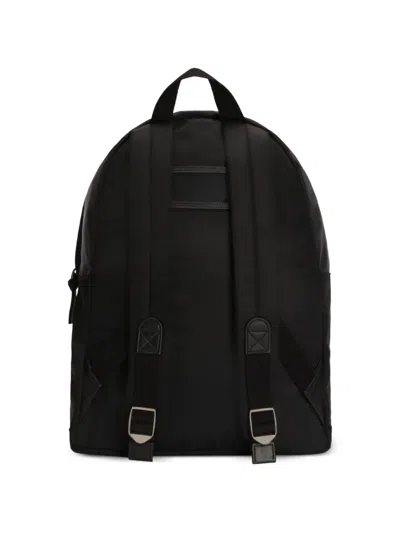 Dolce & Gabbana Nylon Backpack With Dg Rubber Patch In Black