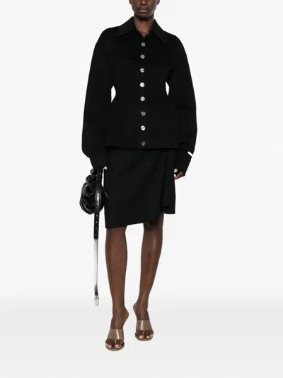 Sportmax Buttoned Jacket In Black