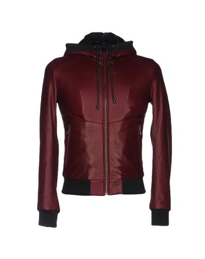 Dolce & Gabbana Leather Jacket In Red