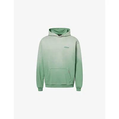Represent Relaxed Fit Cotton Hoodie With Printed Logo In Green