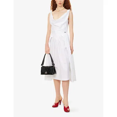 Vivienne Westwood Sunday Draped Cotton And Silk Midi Dress In White