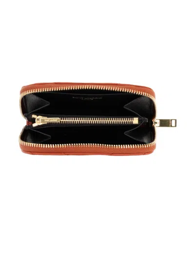 Saint Laurent Cassandre Wallet In Orange