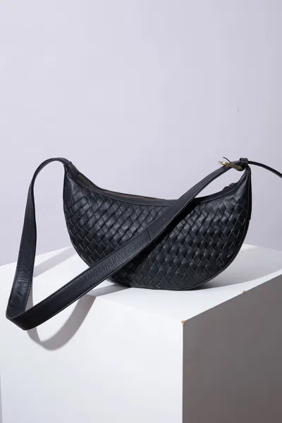 Noonday Crescent Sling, Woven Leather Noir
