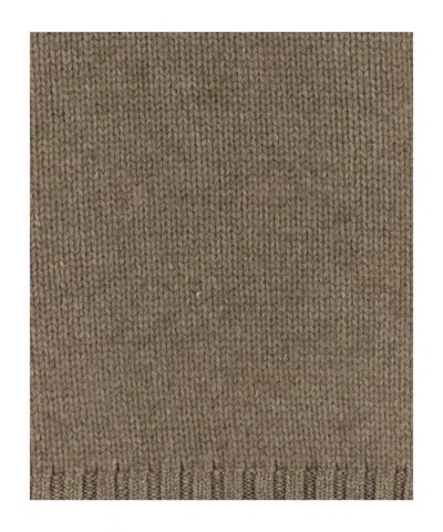 Khaite Mae Cashmere Pullover With Extended Sleeves In Brown