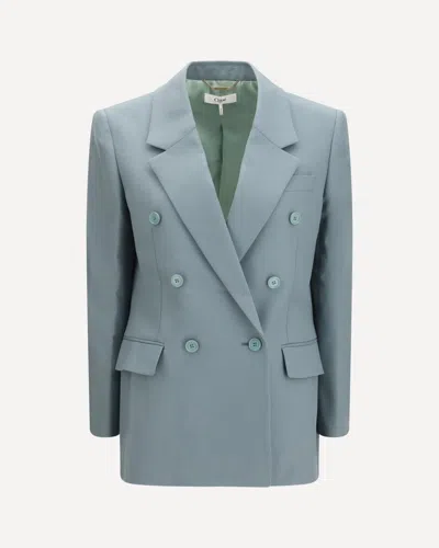 Chloé Double-breasted Wool Blazer In Blue