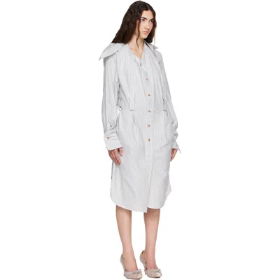 Vivienne Westwood Drunken Shirt Dress Compact Poplin White 48 Women