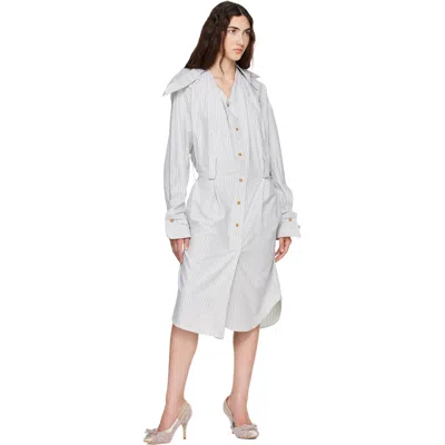 Vivienne Westwood Drunken Shirt Dress Compact Poplin White 48 Women