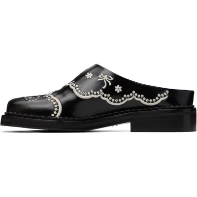 Simone Rocha Square-toe Flat Mules In Black