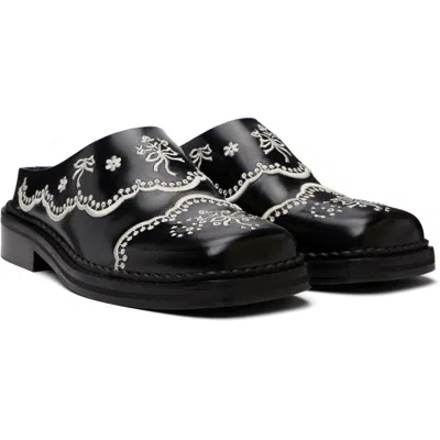 Simone Rocha Square-toe Flat Mules In Black