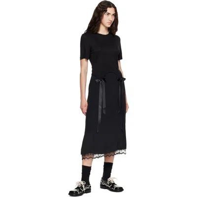 Simone Rocha Square-toe Flat Mules In Black