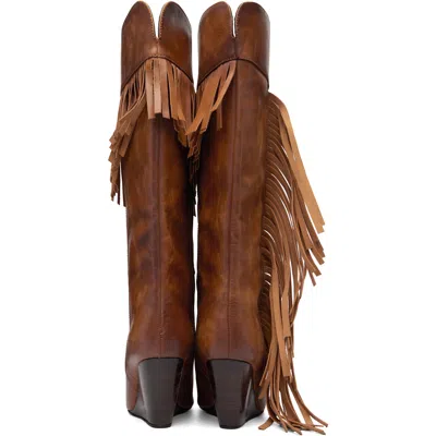 Abra Brown Rose Tall Boots In Multi