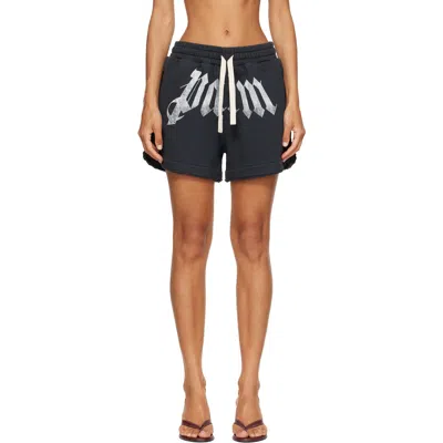 Palm Angels Big Waist Logo Sweatshorts In Black