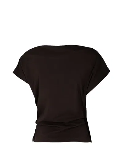 Closed Draped Blouse In Brown