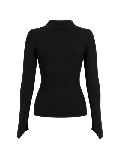 Grace Ling Angular-collar Shirt In Black