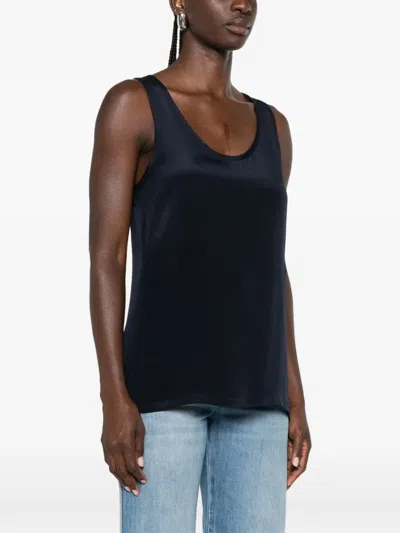 Max Mara Silk Top In Blue