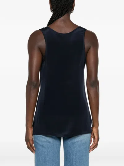 Max Mara Silk Top In Blue