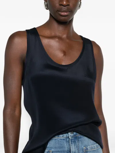 Max Mara Silk Top In Blue
