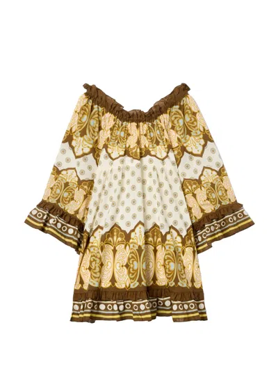 La Doublej Boho Mini Dress In Multi