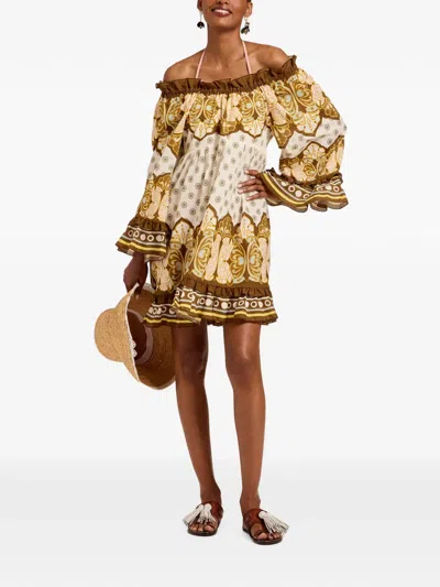 La Doublej Boho Mini Dress In Multi