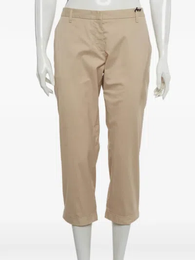 Pre-owned Prada Pinstripe-pattern Trousers In Neutral