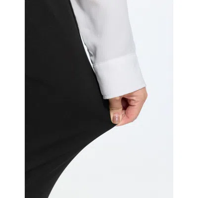 Bloomchic Stretchy Curvy-fit Plain Pants In Black