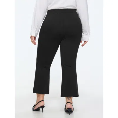 Bloomchic Stretchy Curvy-fit Plain Pants In Black