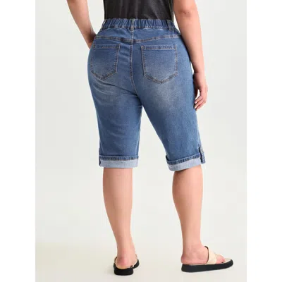 Bloomchic Pull-on Stretchy Denim Shorts In Blue