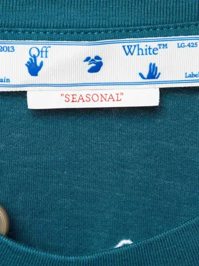 Pre-owned Off-white Spark Puppet Jade Cotton T-shirt In Blue