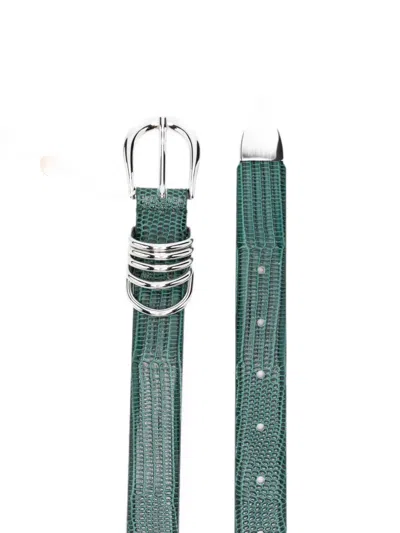 Dehanche Hollyhock Lizard-effect Belt In Green