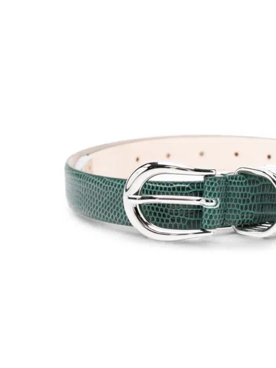 Dehanche Hollyhock Lizard-effect Belt In Green