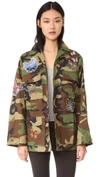 JN BY JN LLOVET Camo Jacket with Butterfly Appliques