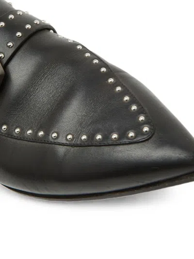 Pre-owned Givenchy Studded Pointed-toe Leather Mules In Black