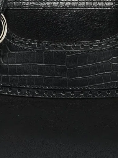 Pre-owned Celine Boogie Croc-embossed Tote Bag In Black