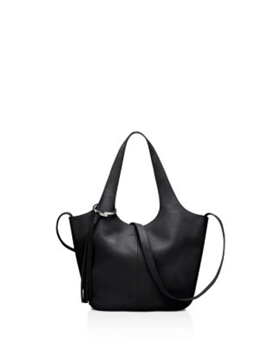 Shop Elizabeth And James Finley Small Leather Tote In Black/silver