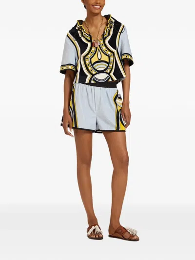 La Doublej Pull-up Placée Shorts In White