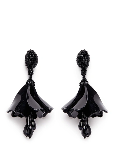 Shop Oscar De La Renta 'mini Impatiens' Petal Glass Crystal Drop Clip Earrings