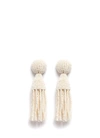 OSCAR DE LA RENTA 'Classic Short' beaded tassel drop clip earrings