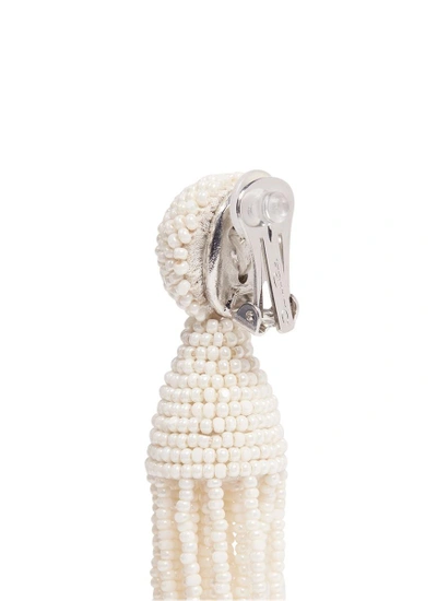 Shop Oscar De La Renta 'classic Short' Beaded Tassel Drop Clip Earrings