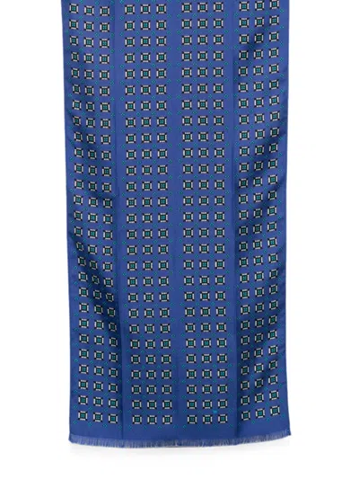 Tom Ford Geometric-pattern Scarf In Blue