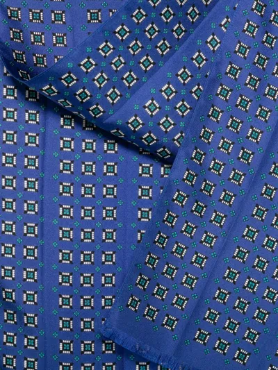 Tom Ford Geometric-pattern Scarf In Blue