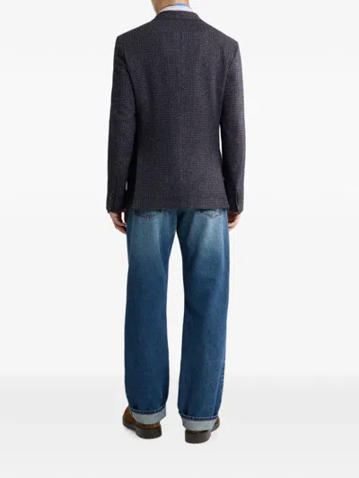 Etro Single-breasted Wool-blend Bouclé Jacket In Blue