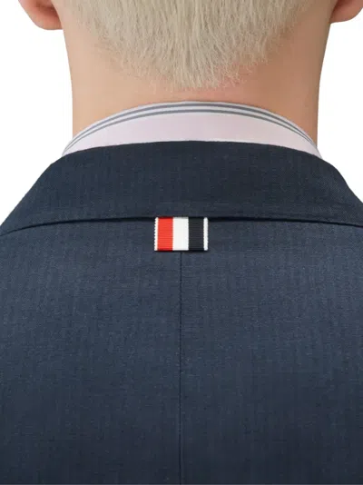 Thom Browne University Stripe Double-breasted Jacket In Blue