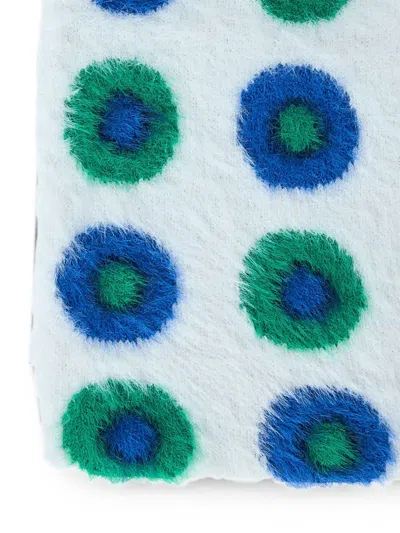 Beautiful Patterned Beanie In A Textured Wool Knit.soft Wool Constructiongraphic Pattern Designcurved Top In Blue